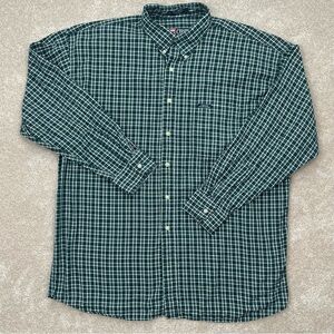 Vintage Chaps Ralph Lauren Shirt XL Green Button Up Plaid Flannel Outdoor Men